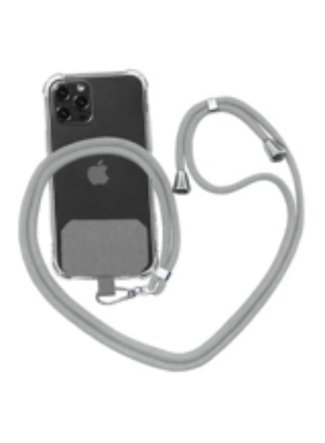 Universal Crossbody Phone Lanyard, Multi-functional Nylon Strap with Adjustable Neck Shoulder Strap, Compatible with Most Smartphones (Gray) - Image 1