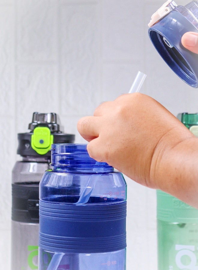 توشيونيكس زجاجة مياه رياضية IdeaKettle مع شفاطة سعة 1500 مل، مصنوعة من البلاستيك الخالي من مادة BPA، مع غطاء قابل للقفل، وحزام حمل، ومؤشر لمستوى الماء بالملليلتر والأونصة، زجاجة مانعة للتسرب وقابلة لإعادة الاستخدام للصالة الرياضية والمدرسة والسفر والمكتب والترطيب في الهواء الطلقزجاجة مياه رياضية IdeaKettle مع شفاطة سعة 1500 مل، مصنوعة من البلاستيك الخالي من مادة BPA، مع غطاء قابل للقفل، وحزام حمل، ومؤشر لمستوى الماء بالملليلتر والأونصة، زجاجة مانعة للتسرب وقابلة لإعادة الاستخدام للصالة الرياضية والمدرسة والسفر والمكتب والترطيب في الهواء الطلق - Image 5