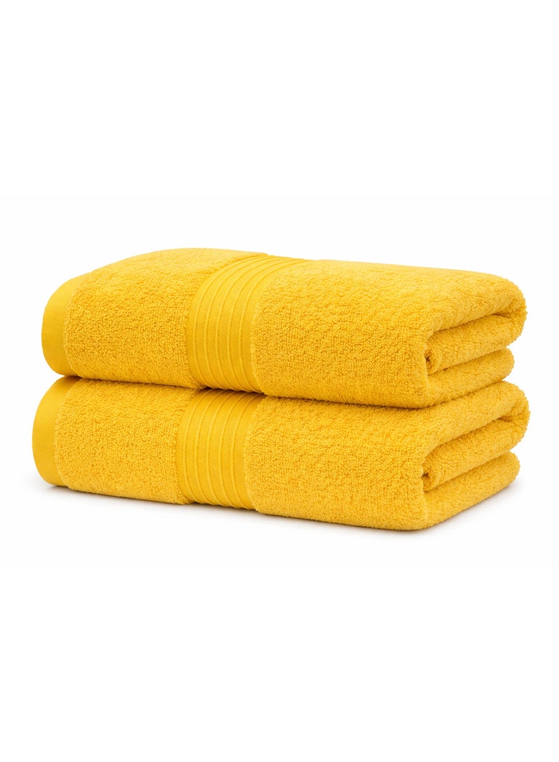 Bliss Casa 2-Piece 100% Combed Cotton Bath Sheets (90x180 cm) - 550 GSM Large Bath Towels Quick Dry Highly Absorbent - Thick Soft Hotel Quality Bathroom Towels for Bath and Spa