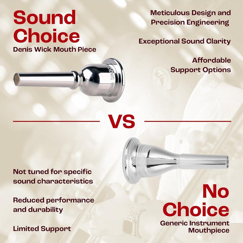 Denis Wick Paxman French Horn Mouthpiece - Silver Plated, PAX-6 V-type Backbore for Balanced Airflow and Tone - French Horn Accessories for Effortless Articulation 17.25 x 4.30 x 4.50mm - Image 5