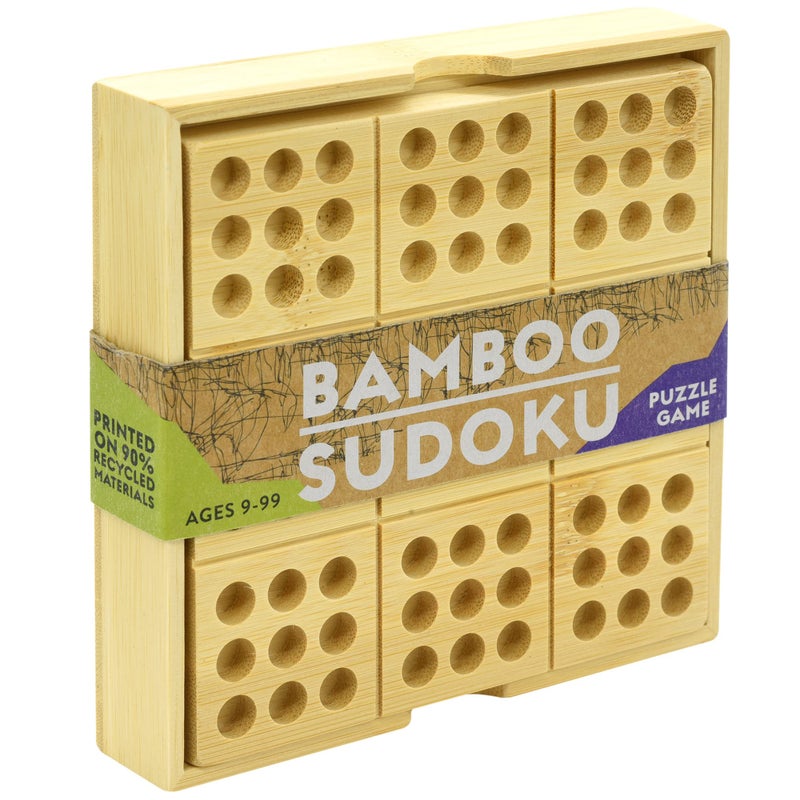 Project Genius Ecologicals Bamboo Sudoku, Eco Friendly Puzzles, Bamboo Puzzles, Includes numbered pegs for game board and Sudoku Booklet with 30 puzzles - Image 1