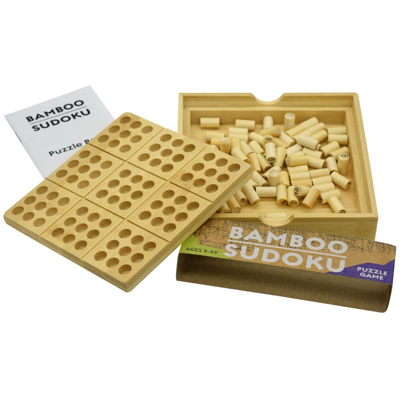 Project Genius Ecologicals Bamboo Sudoku, Eco Friendly Puzzles, Bamboo Puzzles, Includes numbered pegs for game board and Sudoku Booklet with 30 puzzles - Image 2