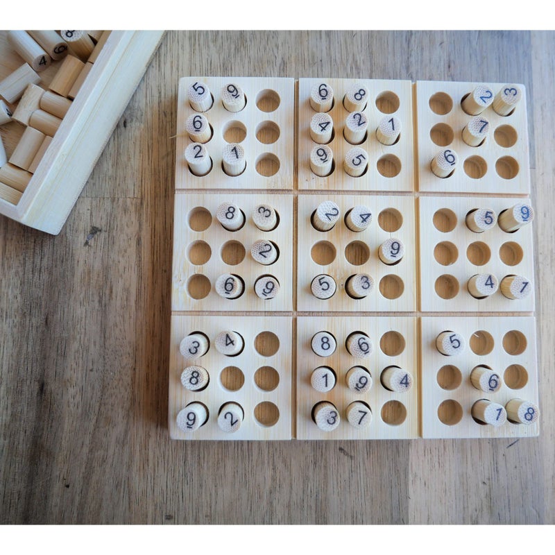 Project Genius Ecologicals Bamboo Sudoku, Eco Friendly Puzzles, Bamboo Puzzles, Includes numbered pegs for game board and Sudoku Booklet with 30 puzzles - Image 3