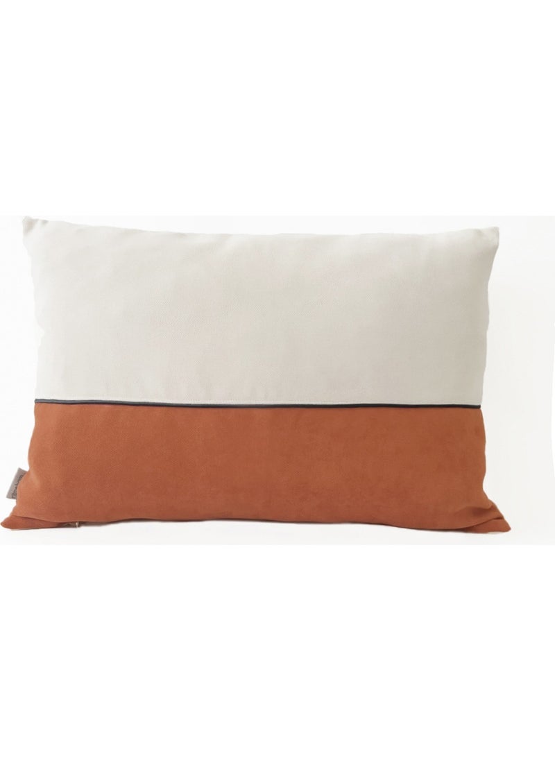 Ritmo Home Ribbed Plain Scandinavian Plain Throw Pillow Cover Cinnamon Cream 