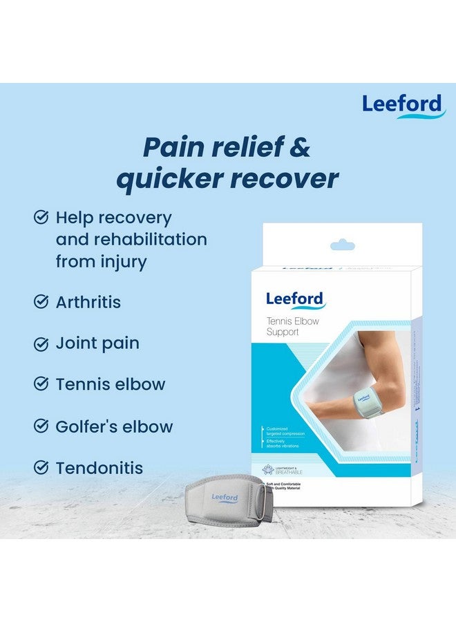 Leeford Polyurethane Tennis Elbow Support Brace Band For Pain Relief(Medium)Elbow Support,Adjustable With Compression Pad,Strap For Gym,For Men&Women,Weightlifting,Volleyball&Other Sports - Image 4