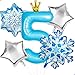 Florisland Frozen 5th Birthday Party Decorations Balloon 40 Elsa 5 Balloon with Crown SnowFlake Foil Mylar Balloons for Princess Anna Elsa Frozen Theme Birthday Supplies Birthday Decorations Party Favors - Image 2