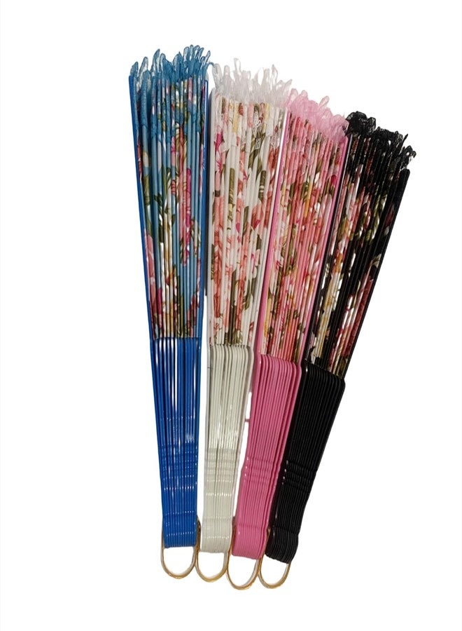 sehtorry 4 Pack Spanish Style Floral Folding Fans Ladies Lace Handheld Fans for Party Wedding Dancing and Home Decoration - Image 4