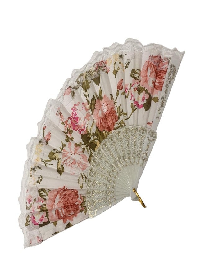 sehtorry 4 Pack Spanish Style Floral Folding Fans Ladies Lace Handheld Fans for Party Wedding Dancing and Home Decoration - Image 5