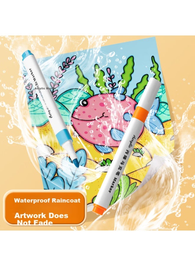 Sunwood 12 Colors Single-head Acrylic Marker Pen Set Non-transparent Stackable For Students Children Easy To Clean Watercolor Pen Doodle Art Painting Pen Forest Series Sh27-12 - Image 3