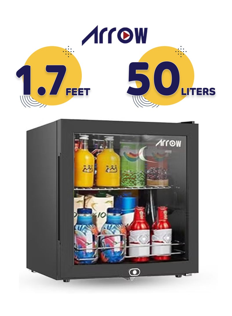 Arrow Display Refrigerator - Single Door Glass - 50L - 1.7 CFT - No Frost – Black - RO-60SCH - Image 1