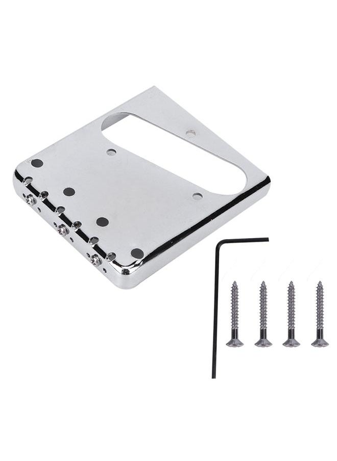 Thoraya - Electric Guitar Saddle Bridge 3‑Saddle Fixed for TL Set Replacement Electric InstrumentSilver - Image 1