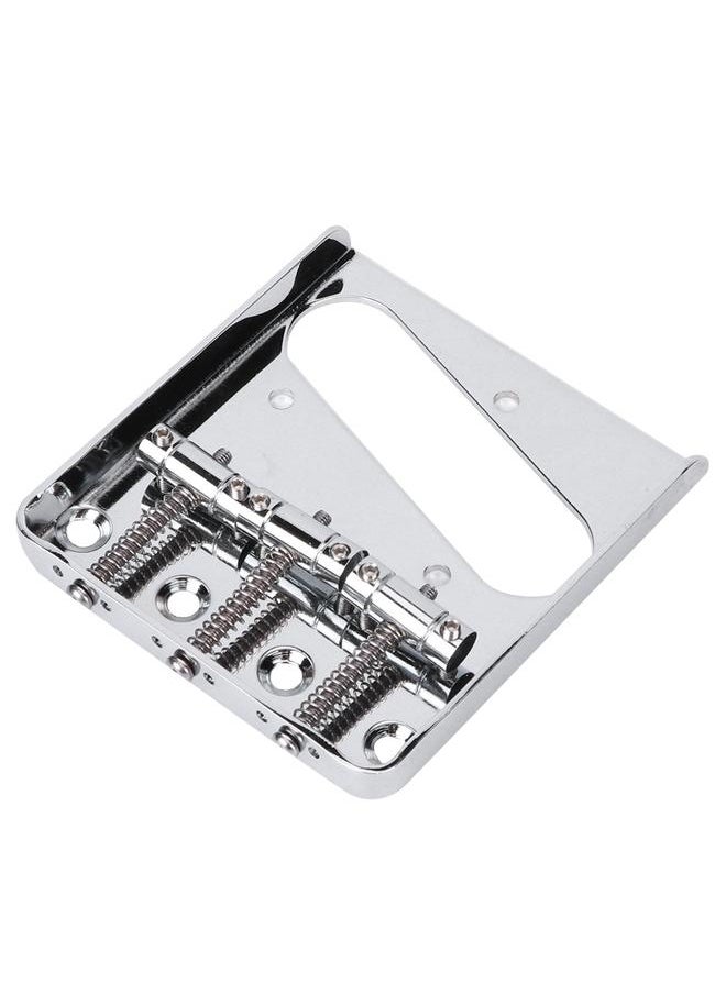 Thoraya - Electric Guitar Saddle Bridge 3‑Saddle Fixed for TL Set Replacement Electric InstrumentSilver - Image 1