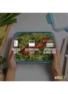 Ello Ello Duraglass Mixed Meal Prep Sets Leak-Proof Glass Food Storage Containers with Silicone Sleeves and Airtight BPA-Free Lids, Dishwasher, Microwave, and Freezer Safe  - Image 4