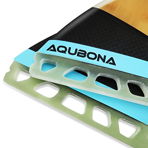 AQUBONA Large (MF) Fin Sets Bamboo Fiberglass Performance Surfboard Fins - Single Tab or Twin Tab Surfboards-with Fin Bag Key Screw - Image 4