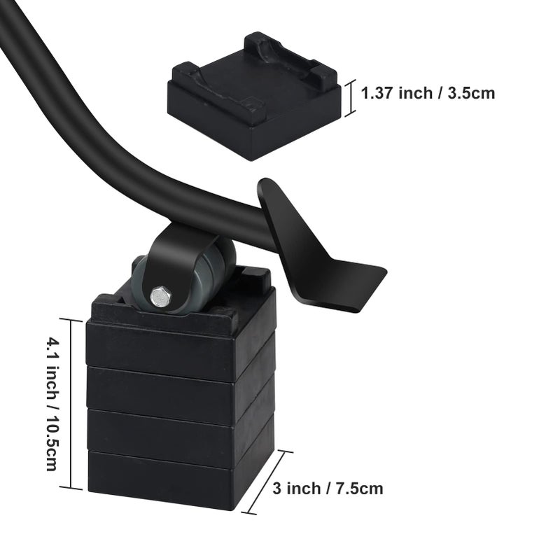 VIOBEPASS Furniture Lifter Tool  Appliance Furniture Metal Lifters For Heavy Furniture Movers Sliders Wheels Easily Safe To Move Sofa Refrigerator Washing Machine (1 Lifter Tool 4 Raise Blocks) - Image 3