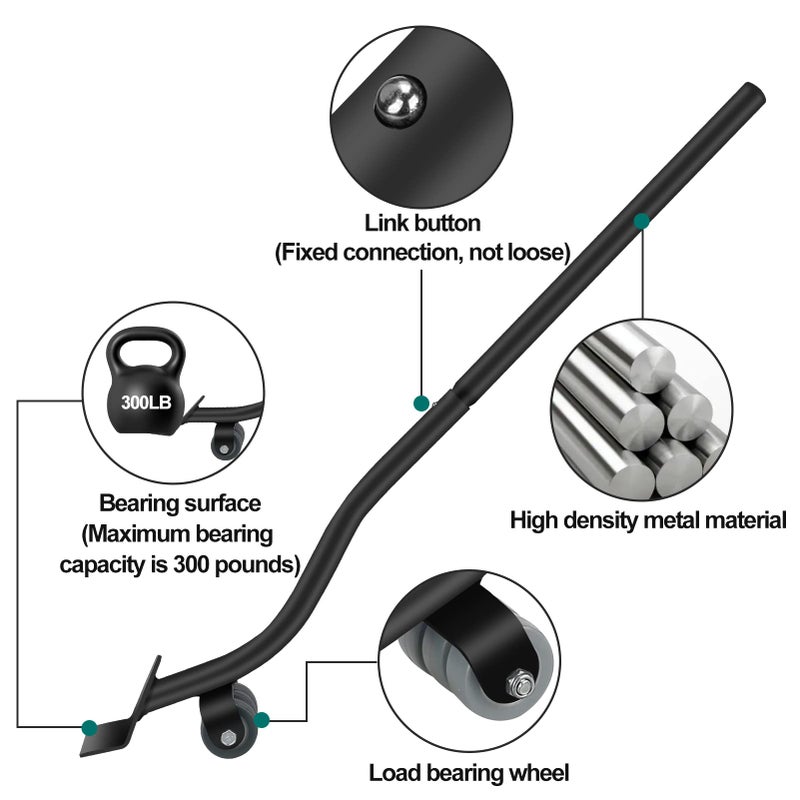 VIOBEPASS Furniture Lifter Tool  Appliance Furniture Metal Lifters For Heavy Furniture Movers Sliders Wheels Easily Safe To Move Sofa Refrigerator Washing Machine (1 Lifter Tool 4 Raise Blocks) - Image 4