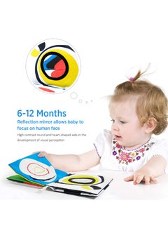 beiens Baby Books Toys, High Contrast Black And White Books Non Toxic Fabric Touch And Feel Crinkle Cloth Books Early Educational Stimulation Toys For Infants Toddlers, Baby Gift Soft Toys Mirror  - Image 3