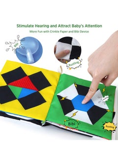 beiens Baby Books Toys, High Contrast Black And White Books Non Toxic Fabric Touch And Feel Crinkle Cloth Books Early Educational Stimulation Toys For Infants Toddlers, Baby Gift Soft Toys Mirror  - Image 5