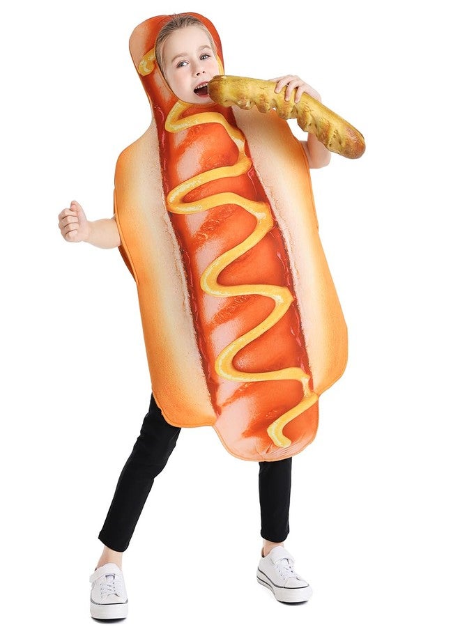 Seasons Hot Dog Costume for Kids, Funny Food Halloween Costume for Kids 4-6 Years - Image 1