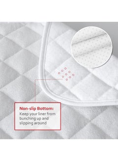 Moonsea Moonsea Diaper Changing Pad Liner Non-Slip, Waterproof Terry Mat Changing Pad Cover Liner, Quilted Absorbent Bassinet Liners Washable, 3 Pack 13"x 26" Reusable Portable Changing Table Pad White  - Image 4