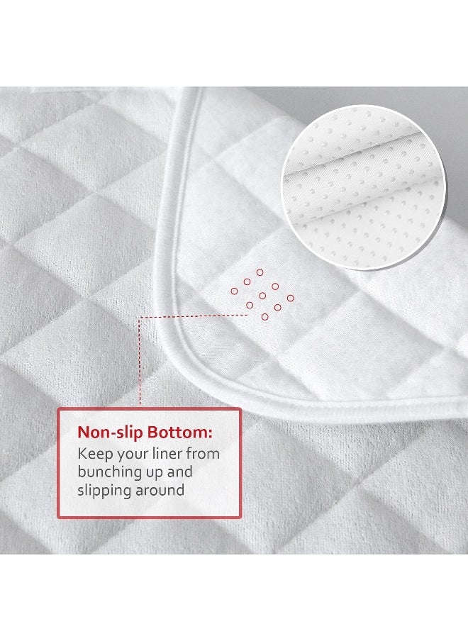 Moonsea Moonsea Diaper Changing Pad Liner Non-Slip, Waterproof Terry Mat Changing Pad Cover Liner, Quilted Absorbent Bassinet Liners Washable, 3 Pack 13"x 26" Reusable Portable Changing Table Pad White  - Image 4