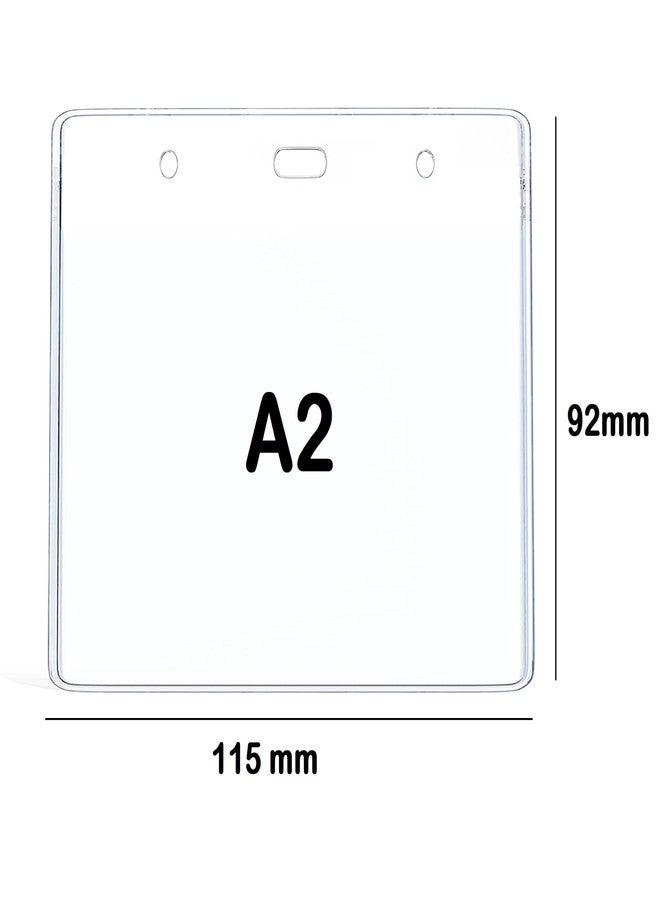 True-Ally 50 pcs Clear Horizontal ID Card Name Badge Holder Glue Card Size A2 - (106 x 82 mm) (4.25 x 3.25 inches) Waterproof for Offices, Schools, Conferences, Seminars (Pack of 50 (A2-106 x 82 mm)) - Image 2
