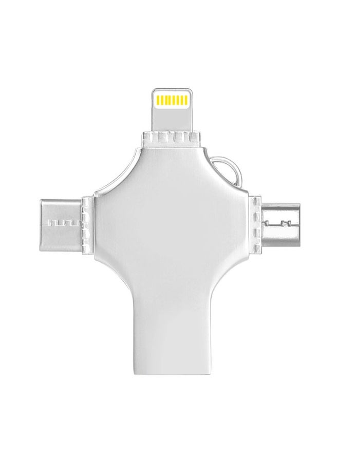 ذاكرة فلاش USB سعة 64 جيجابايت، 4 في 1، منفذ USB 3.0 مع Lightning و Type-C OTG لأجهزة iPhone و iPad و Android والكمبيوتر الشخصي - تخزين احتياطي للصور والفيديوهات - Image 1