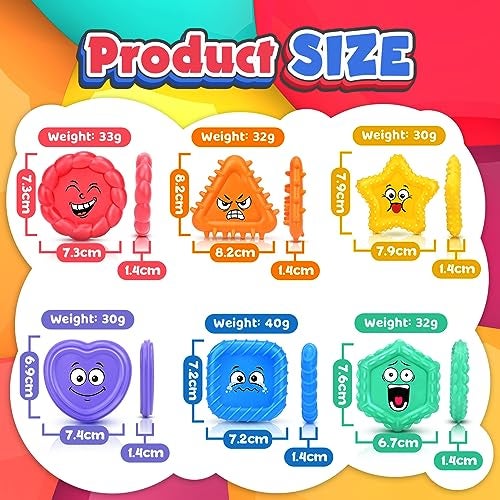LESONG Sensory Toys Kids Toddlers-Social Emotional Feelings Toys Special Needs, Texture Shapes Learning Toy Preschool Fidget Classroom Must Haves, Calm Down Tools Autistic Children, Stocking Stuffers - Image 4