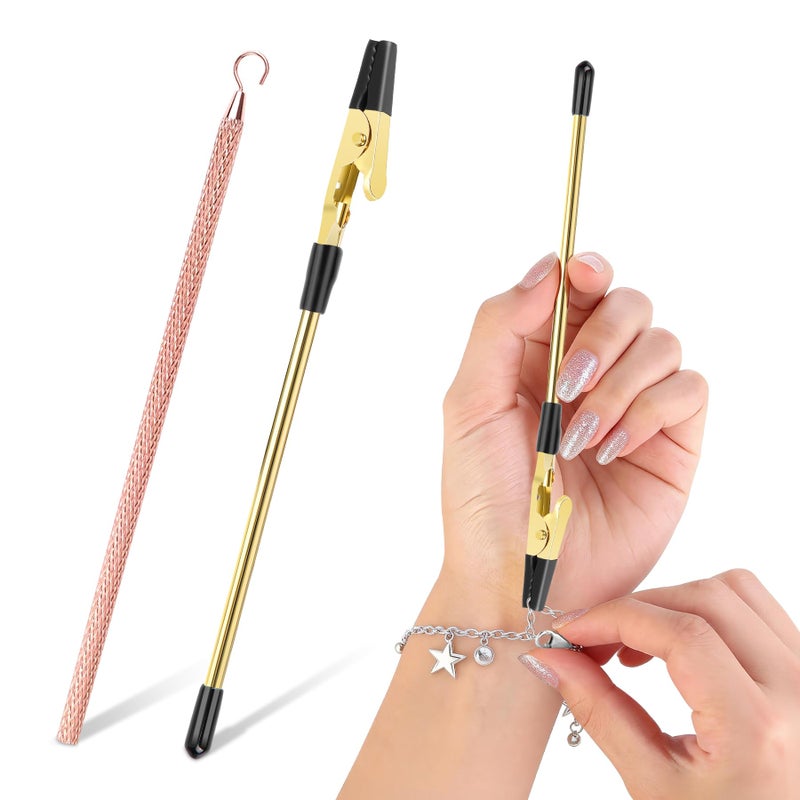 Firstop 2 Pcs Bracelet Helper Tool, Portable Bracelet Assistance Tool Easy to Put on Yourself, Jewelry Clasp Helper for Bracelet, Necklace, Zippers & Crafts â€“ Long Nails & Jewelry Wearing Aid - Image 1
