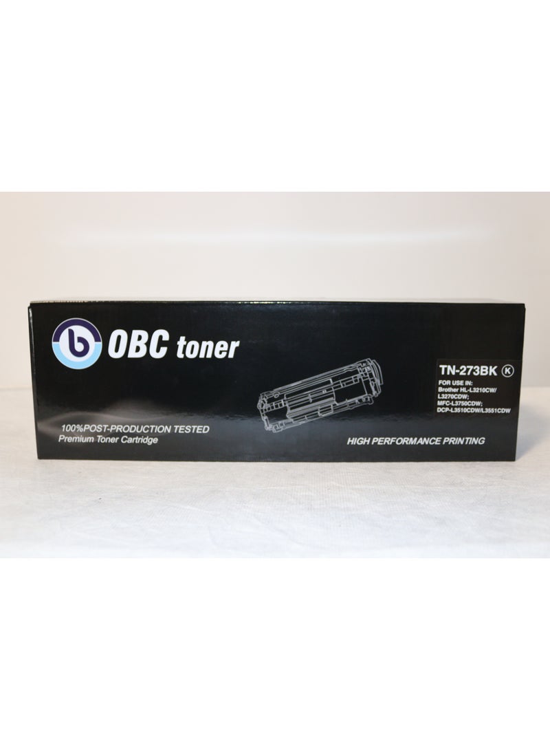 OBC Compatible Black Laser Toner Cartridge Replacement for BROTHER TN-273 BK; Prints up to 3000 pages in high professional quality - Image 1