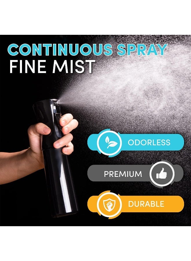MOMENT Spray Bottle For Hair (10.1Oz/300Ml) - Continuous Ultra Fine Mist Sprayer – For Hairstyling, Cleaning, Salons, Plants, Essential Oil & More - Black - Image 2