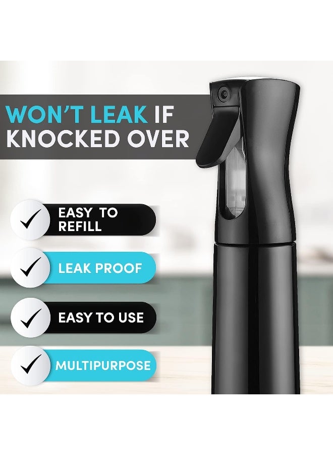 MOMENT Spray Bottle For Hair (10.1Oz/300Ml) - Continuous Ultra Fine Mist Sprayer – For Hairstyling, Cleaning, Salons, Plants, Essential Oil & More - Black - Image 5