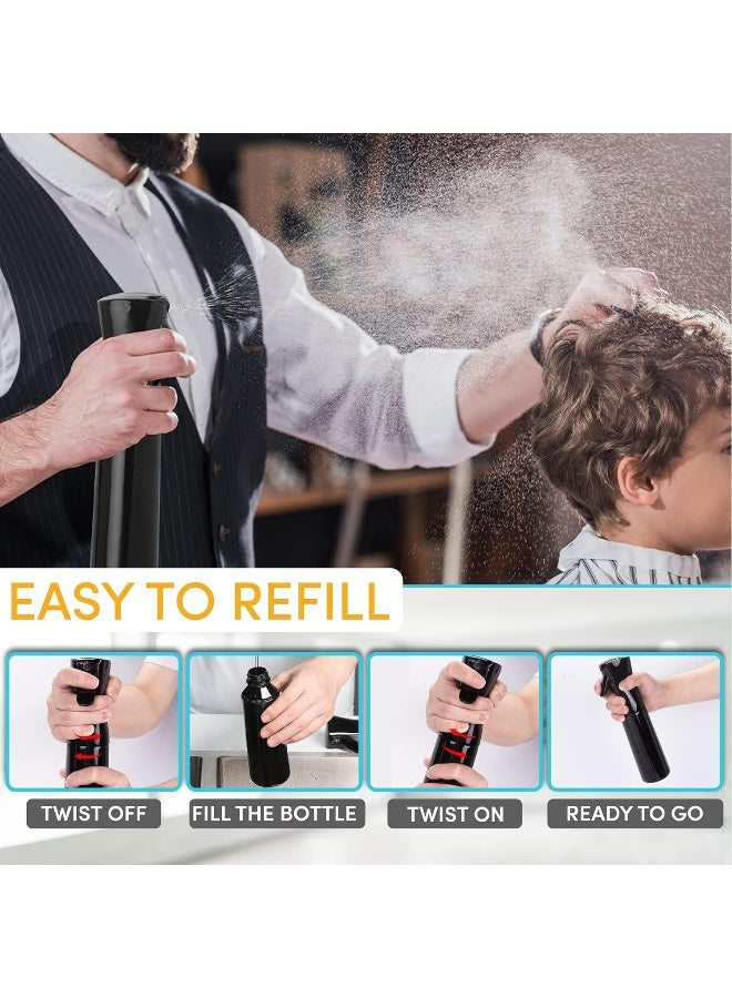 MOMENT Spray Bottle For Hair (10.1Oz/300Ml) - Continuous Ultra Fine Mist Sprayer – For Hairstyling, Cleaning, Salons, Plants, Essential Oil & More - Black - Image 4