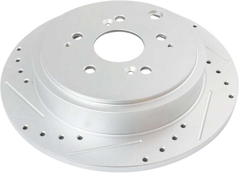 TRQ Rear Performance Brake Rotors Set Premium G-Coated Cross Drilled & Slotted Compatible with 2001-2006 Acura MDX 2003-2008 Honda Pilot - Image 4