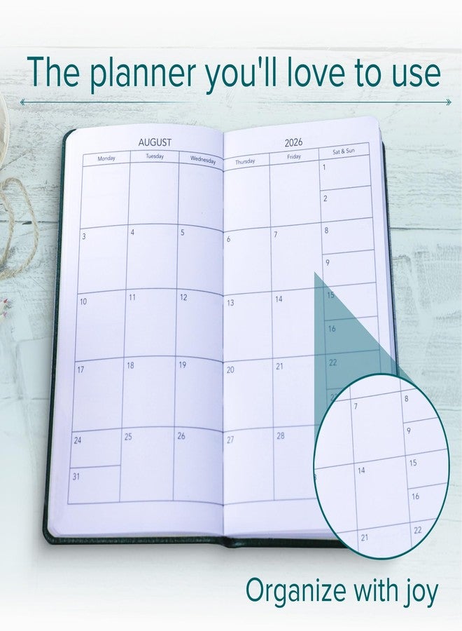 Harbor Pocket Weekly Monthly Planner 2026 - Calendar Planner and Notebook, Durable Faux Leather, 192 Pages, Softcover & Book Bound - Cambridge Cognac - 6 x 3.25 " - Image 5