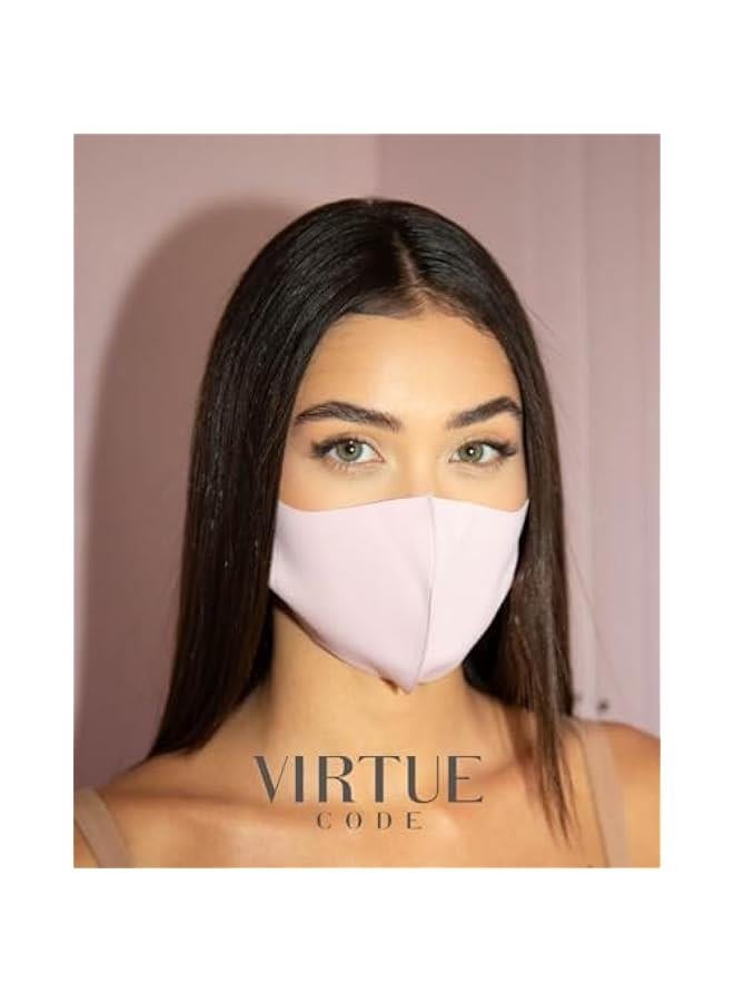 Virtue Code Second Skin Cloth Face Mask Pack. 4 ery Soft Masks Washable Fabric - Image 3