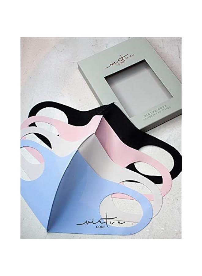 Virtue Code Second Skin Cloth Face Mask Pack. 4 ery Soft Masks Washable Fabric - Image 5