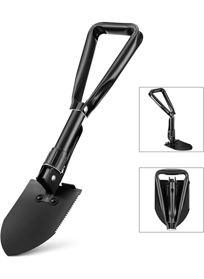 Portable Folding Shovels, Collapsible Camping Shovel with Nylon Carrying Pouch and High Carbon Steel Handle, Compact and Multi-Functional Tool  - Image 4