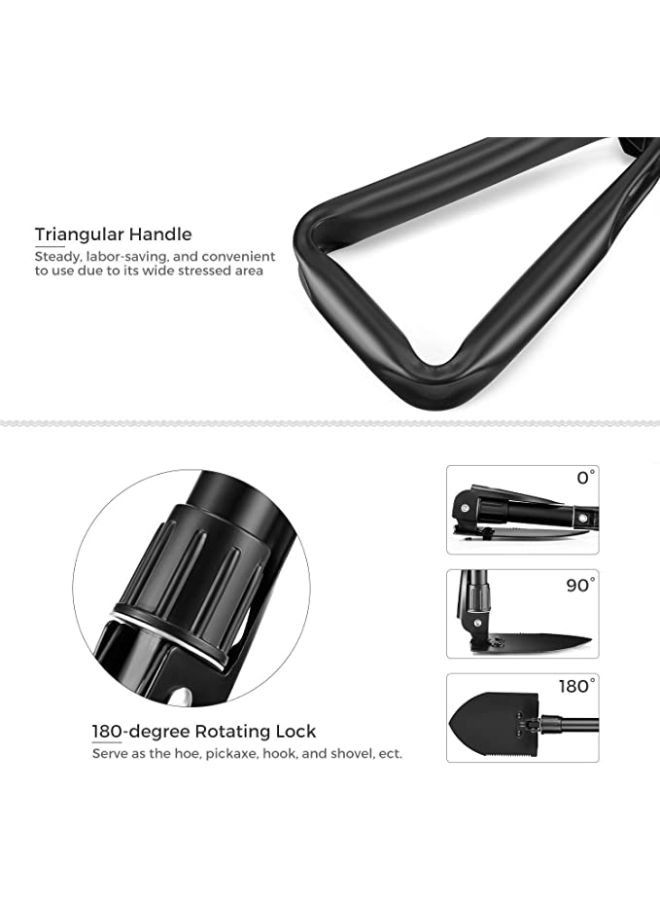 Portable Folding Shovels, Collapsible Camping Shovel with Nylon Carrying Pouch and High Carbon Steel Handle, Compact and Multi-Functional Tool  - Image 3