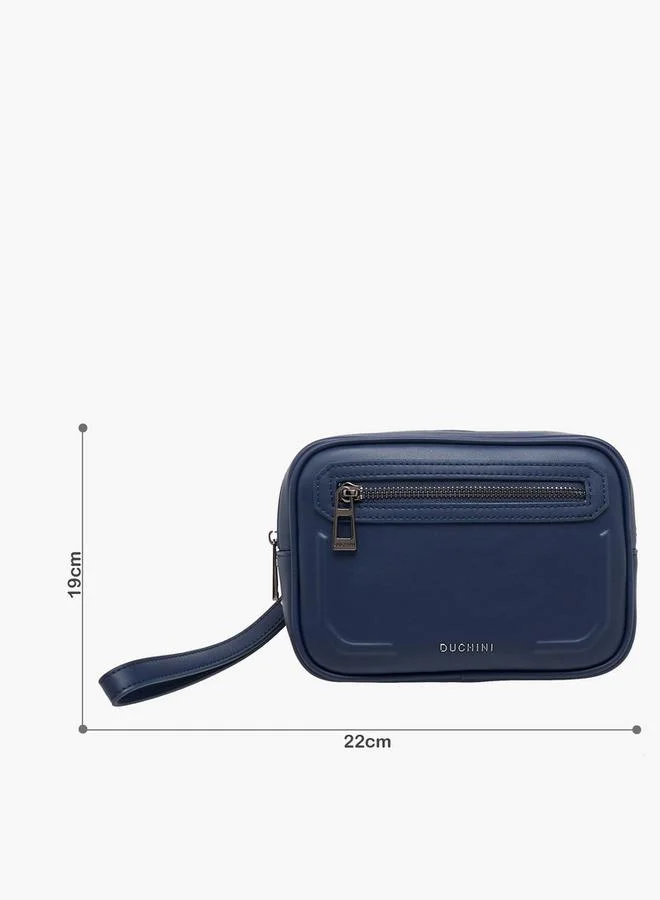 Duchini NAVY Men Textured Wristlet Pouch Bag for Men | Best Price UAE