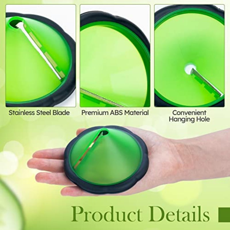 Carrot Curler and Peeler, Green Carrot Spiral Shred Slicer Root Vegetables Fruits Slicer Sharpener Garnishing Tool - Image 3