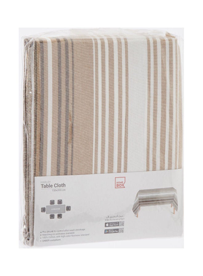 NIBEMINENT Harley Yarn Dyed Cotton Table Cloth Brown 150 x 200cm - Image 4