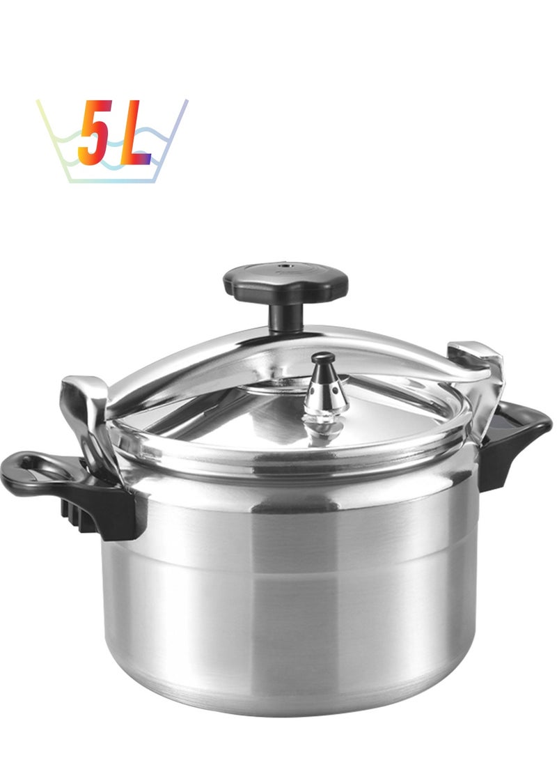 Stargold Aluminum Pressure Cooker Unique Pressure Indicator Durable Aluminum Alloy Fast And Energy Efficient Pressure Cooker With Firm Handles 5Liters Silver - Image 1