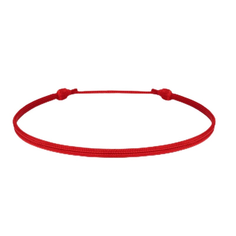 Luck Strings Thin Red Cord Bracelet - Waterproof Nylon Adjustable Surfer String Friendship Bracelet for Men, Women, Teens - Unisex Vegan Lightweight Summer Beach Accessories - Image 1