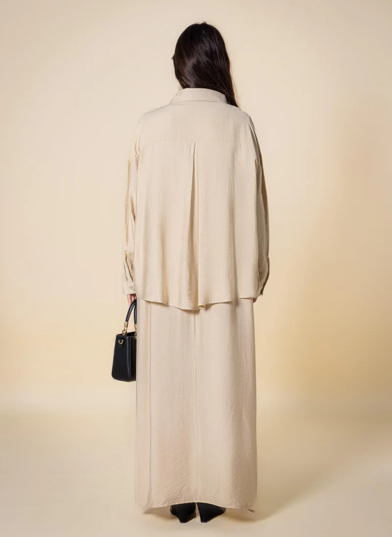 SHAPES MAXI SHIRT DRESS