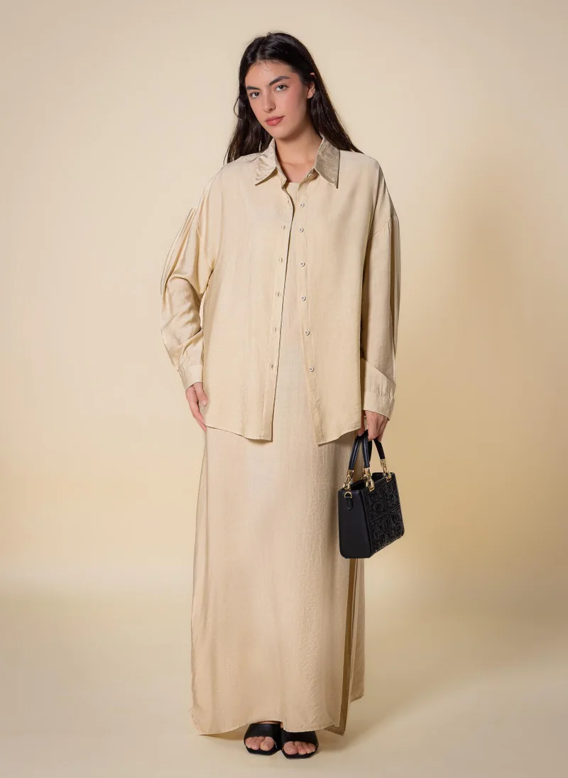 SHAPES MAXI SHIRT DRESS