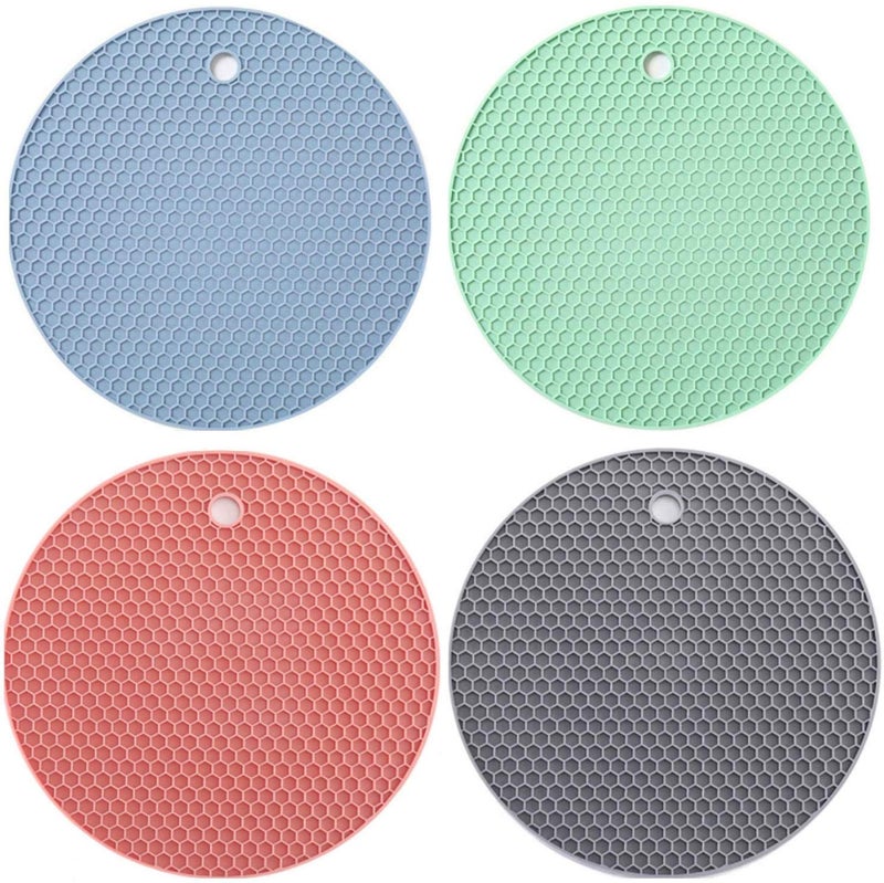 Spellwish 4 PCS Silicone Trivet Mats, Food Grade Silicone, BPA Free, Versatile Silicone Hot Pads for Kitchen, Suitable for Fondue Mats, Can Openers and Spoon Rests - Image 2