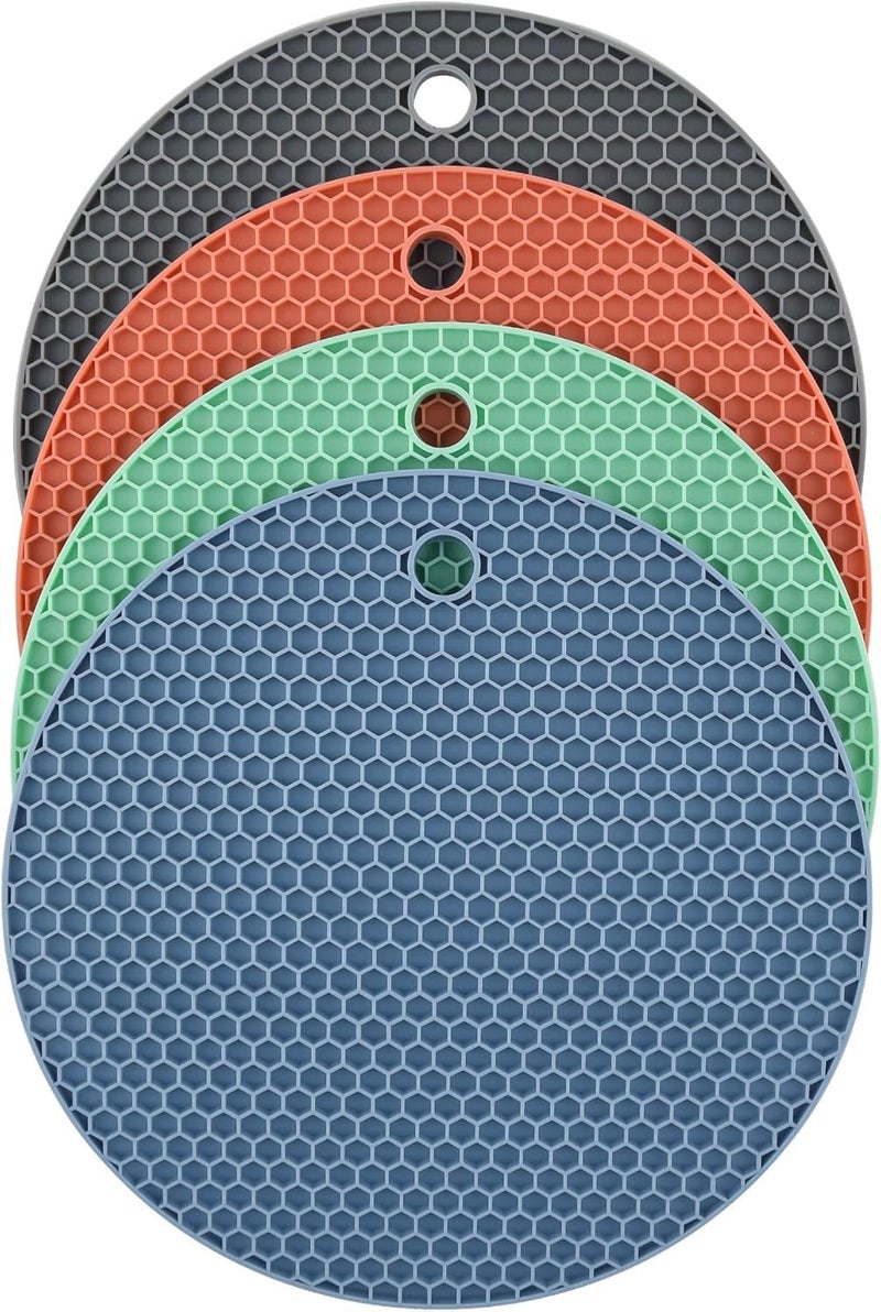 Spellwish 4 PCS Silicone Trivet Mats, Food Grade Silicone, BPA Free, Versatile Silicone Hot Pads for Kitchen, Suitable for Fondue Mats, Can Openers and Spoon Rests - Image 1