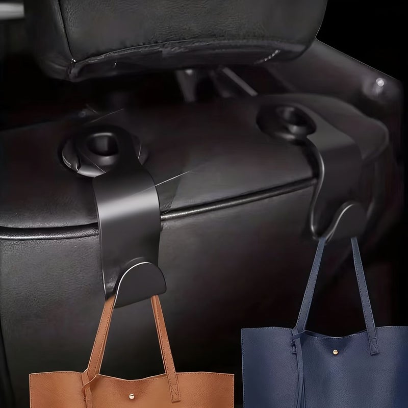 4 عبوات من خطافات مقاعد السيارات الثقيلة، موديل أساسي، خطافات مسند الرأس للحقائب والمظلات، خطافات تخزين سيارات متعددة الاستخدامات مناسبة لتوصيل الطعام والسفر وتنظيم المنزل ورحلات العائلة، يمكنها حمل أكياس التسوق وحقائب اليد وسلاسل المفاتيح والملابس - Image 5