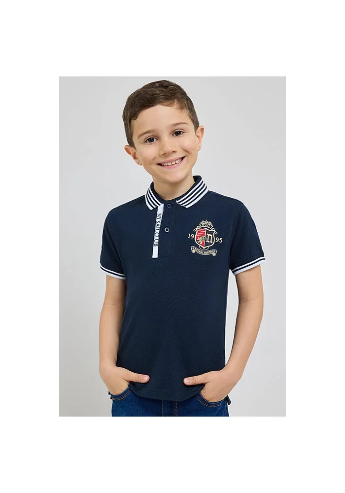 أر أند بي Embroidered Polo T-Shirt with Short Sleeves